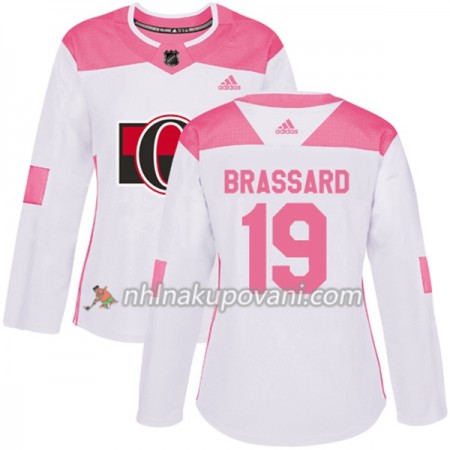 Ottawa Senators Dresy Derick Brassard 19 Bílá 2017-2018 Adidas Růžová Fashion Authentic - Dámské